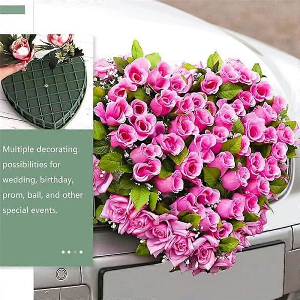 4 stk. Hjerteformede Blomsterskumblokke Grøn Blomsterler Hjerteformede Blomstersten Kunstige Blomster