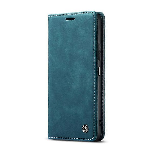 CASEME 013 Serien Kompatibel För Xiaomi Redmi 13 5G / 13 4G / Redmi Note 13R 5G Fodral Kort Hållare Ställ Läder Telefonskal Blue