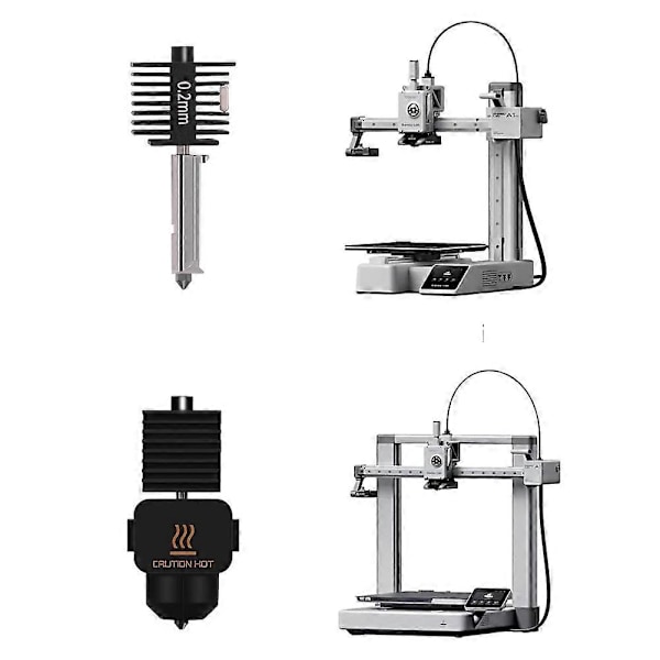 Opgraderings Hotend Kit til Bambu Lab A1/A1 Mini, Hot End Samling 0.2/0.4/0.6mm Hærdet Stål Dyse &