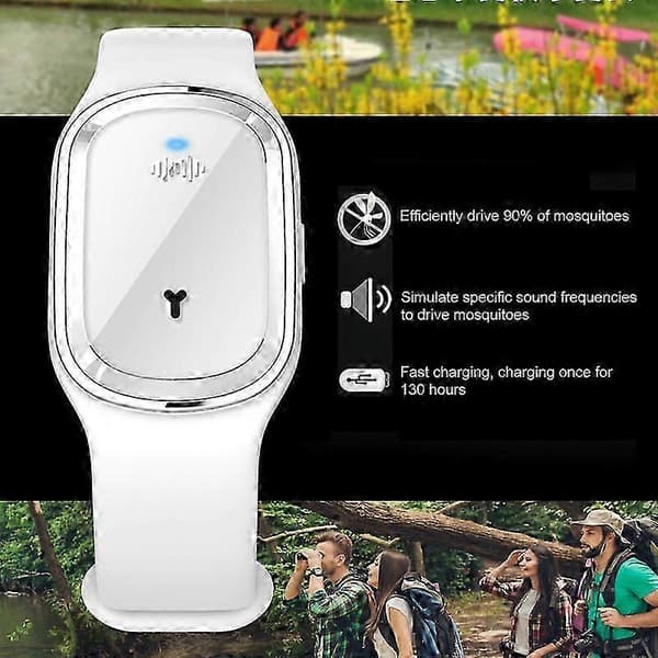 Moskito Pro -rannekoru, Moskito Pro -kello, USB-ladattava vedenpitävä rannekoru White