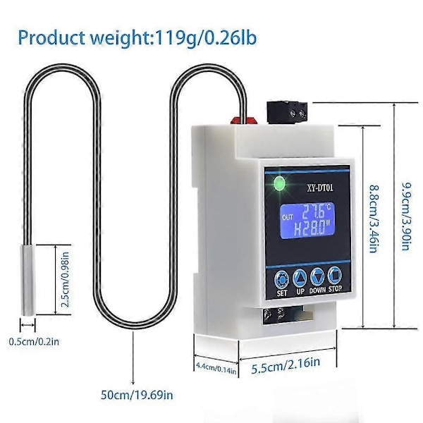 Digital Temperaturkontroller -40-110C Digital -Digital Termostat med LCD-display YAB