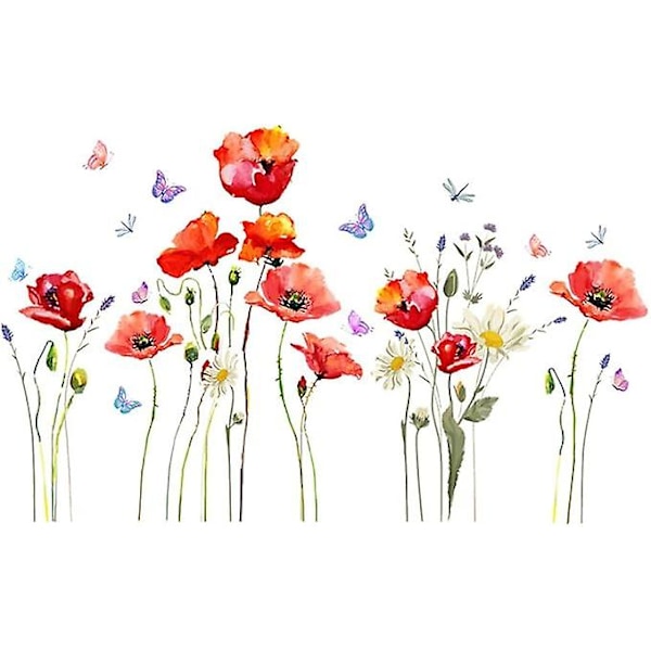 Väggdekaler Växter Blommor, Dekorativa Växtdekaler, Tropiska Växt Väggdekal Sockel Väggdekal Fönsterdekoration Dekaler för Barnrum,