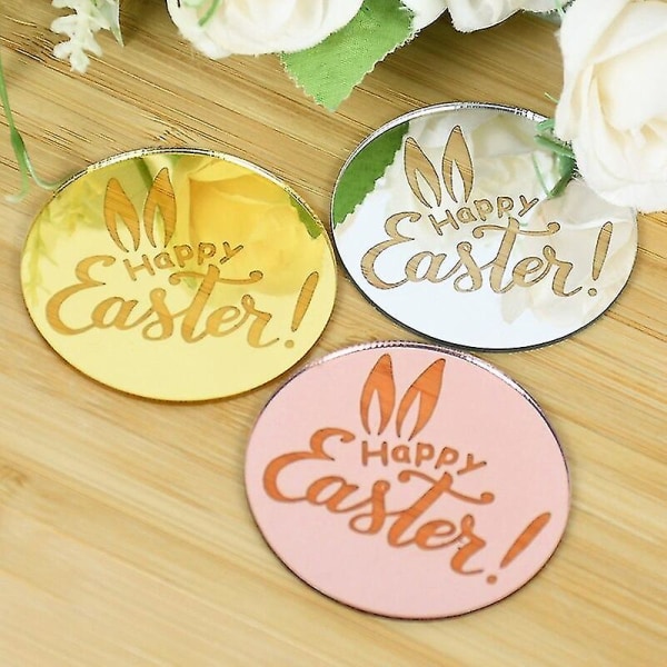 5/10 kpl Hyvää pääsiäistä akryylipupu kakun koriste DIY cupcake-lisäke rose gold 10pcs