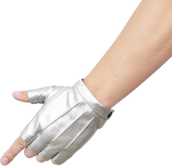 Herre PU Lær Punk Halv Finger Snap Performance Hansker