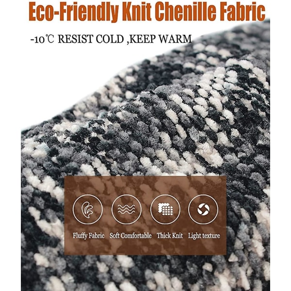 Unisex Vinter Touch Screen Hansker Chenille Strikk Teksting Tykke Hansker For Menn