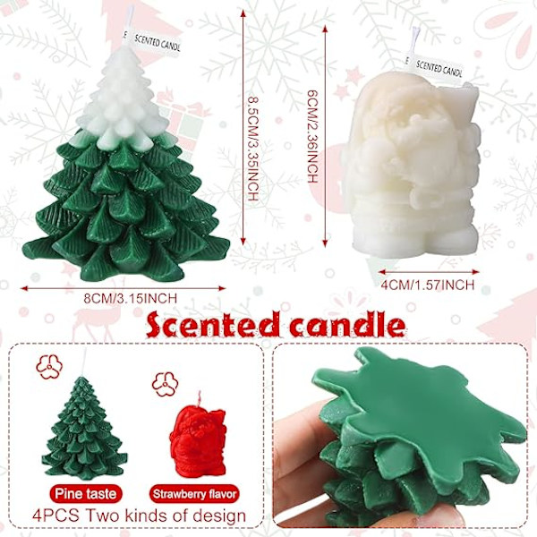 4-pack Stora Jul-snöflingeljus Juldekorationer Gåvor Heminredning Fest Sovrum Bordsdekorationer, 2 Stilar (Snöflingor) style 2