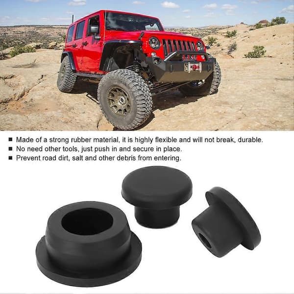 3 st Tailgate Gummipluggar Passar Jeep Wrangler JK 2007-2017 Biltillbehör