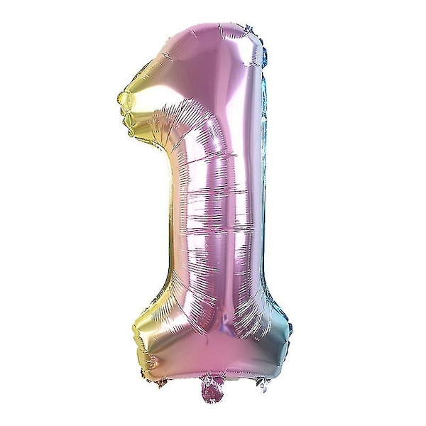 32 tum Iridescent Regnbågsfärg Nummer Folieballonger Födelsedag Bröllopsfest Dekoration