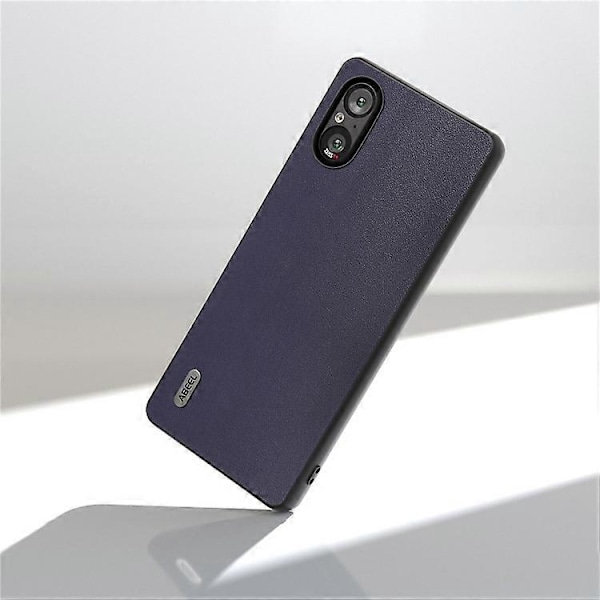 ABEEL Kompatibel til Sony Xperia 5 V Etui PU Læder + Hård PC Glat Beskyttelsescover Blue