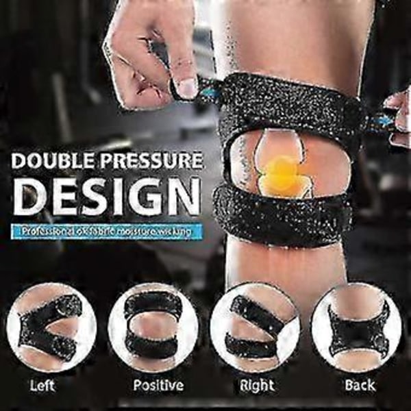 Stödrem för Patellarsenan 2-pack, Knäsmärtlindring och Patellarsena för Män & Kvinnor
