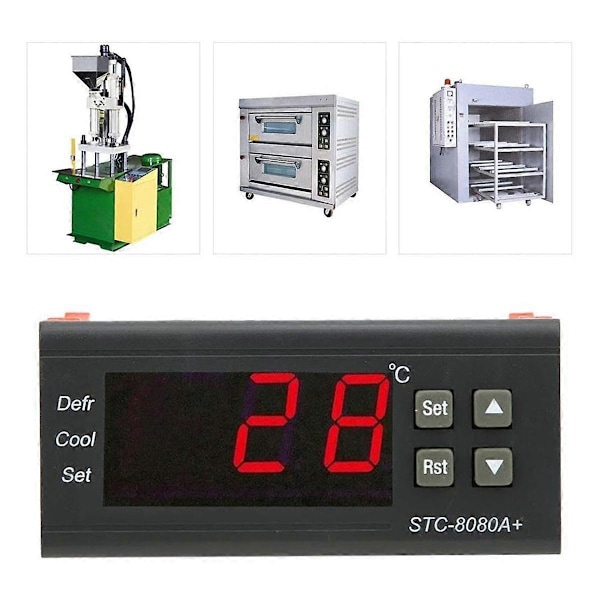 Stc-8080A Digital Kylskåpsavfrostning Larmande Temperaturkontroller Plast Termostatkontroll