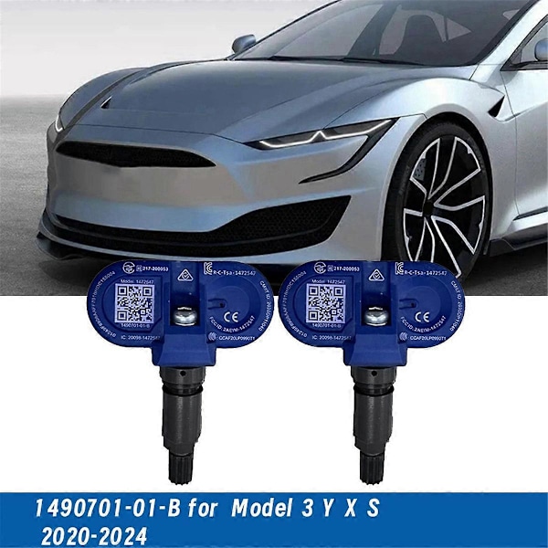 2st Bluetooth TPMS Sensor 1490701-01-B för Tesla Model 3 Y X S 2020-2024 Däcktryckssensor Monit