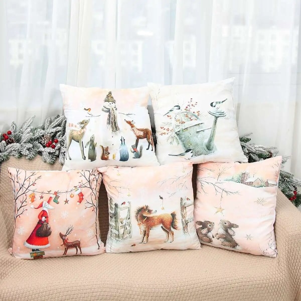 45cm Joulutyynyliina Tyynynpäällinen Joulukoristeet Kotiin 2023 Joulukoriste Lahja Navidad Hyvää Uutta Vuotta 2024 style 16