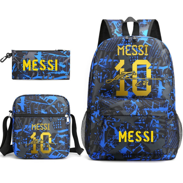 Messi Ryggsäck Canvas Pojkar Flickor Skolpresent Skolväska Yellow