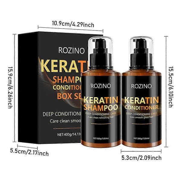 Keratin Hårbehandlingsshampoo Sæt Dybderensende og 200ml- reparerende D7T9