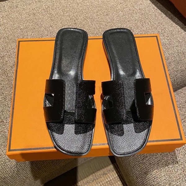 Sexy Sandaler Dame Strandtøfler Klassiske Flate Lær Dame Slippers 23 37