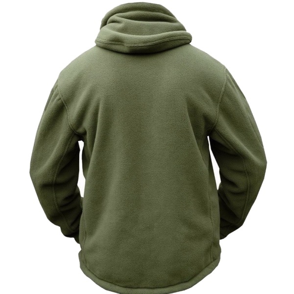 Herre Outdoor Vandreture Hættefrakker Varm Militær Taktisk Sport Fleece Hættetrøje Jakke Multi-lommer Khaki 4XL
