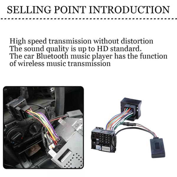 Auton Bluetooth Audio -sovitin malleille 307 408 508, C2 C5 RD45 RD4 Audio -kaapeli