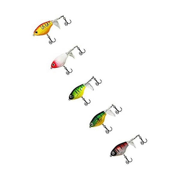 Sæt Topwater Agn med Flydende Traktor Roterende Hale Propel Boks Kunstig Overflade Hårdt Lokkemiddel 5 stk