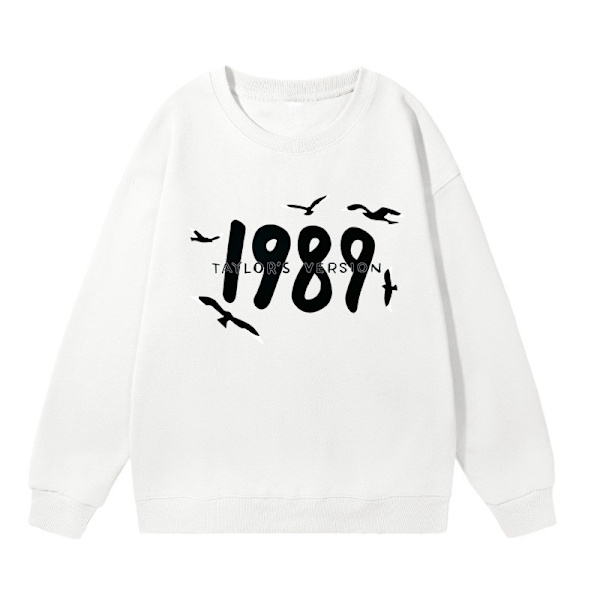 Taylor Swift sanger Taylor Swift 2D fløjlsprintet dame sweatshirt med rund hals White M
