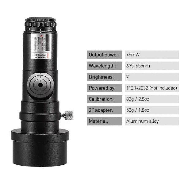 1,25 tommer Teleskop Kollimator 2 tommer Adapter Reflektor Astronomisk Teleskop Newtonsk SCA Laser C