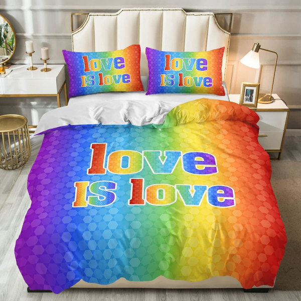 Rainbow cover teini-ikäisille Värikkäät Set vuodevaatteet setit Love Heart cover C 220x240cm