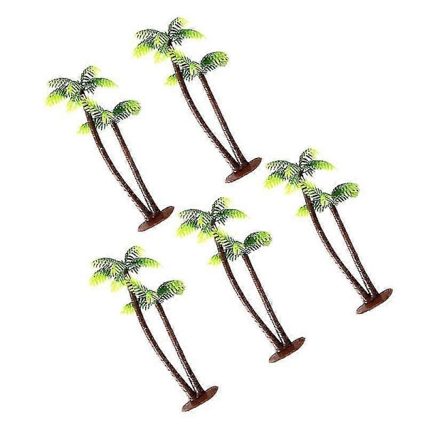 5 kpl Kaksosmallin kookospuita Puistokadun dioraama maisema-asettelu Pienoismaisema (13cm)