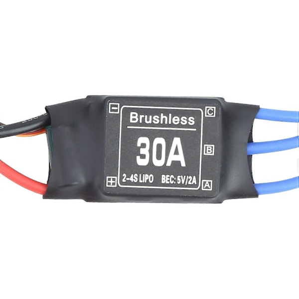 30A Borstlös ESC, Flygplans Borstlös ESC XT60 Elektronisk Hastighetsregulator RC biltillbehör Lämplig för RC drönare, helikoptrar, etc.