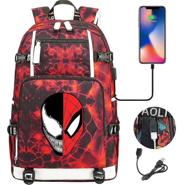 Venom Fashion Tryckt Usb Ungdoms Skolväska (1-11) Color-15