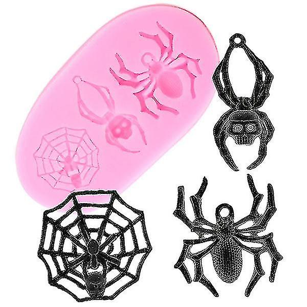 Halloween Edderkop Silikoneform Kagedekorationsværktøj Slik Ler Chokoladeform