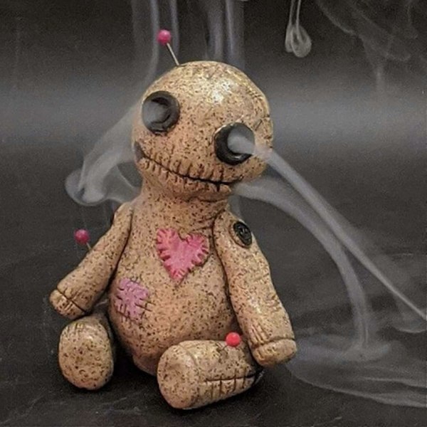 Voodoo Dukke Røgelsesbrænder Keglebrænder Backflow Røgelsesholder, 4\" Resin Røgelsesholdere Resin Statuer Ornament Håndlavet Håndværk