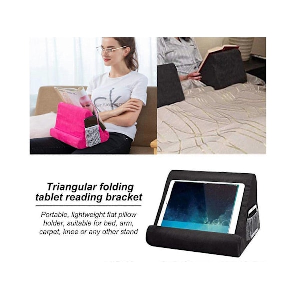 Monikulmainen tyyny, matkapuhelimen pidike, tablettiteline, verkkotasku, kahva iPadille
