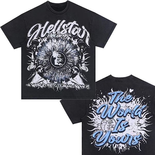 Puuvilla T-paita Muoti Musta Miesten Naisten Vaatteet Punk Rock Topit Kesä Katumuoti 8 4XL