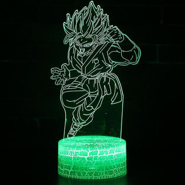 3D Illusion Dragon Ball Z Son Goku Led Night Light Yöpöytälamppu juhlasisustuslahja D