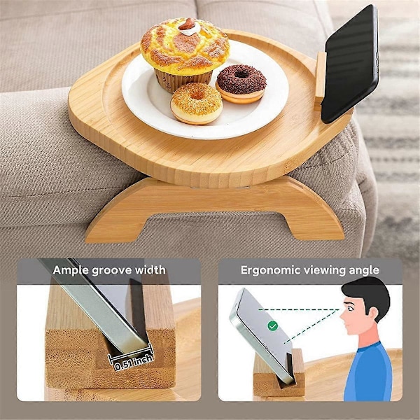 Sofa Armbordsbakke med 360 graders rotation til spisning, rund