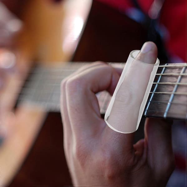 2 Stykker Glas Slide og Rustfrit Stål Slide i Æske til Guitar, Bas, Medium (6 cm)
