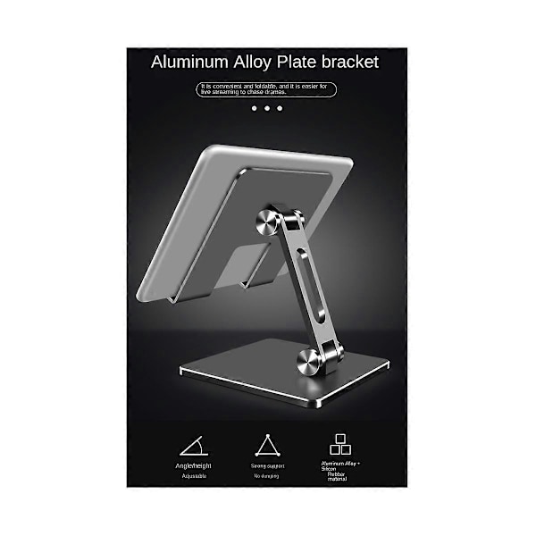 Tabletställ i aluminiumlegering lämpligt för iPad, hög vinkeljustering, multifunktionellt skrivbordsställ för surfplattor