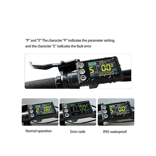 LCD-S866 Elektrisk Cykel Färg LCD Display Instrument 24V 36V 48V Elektrisk Cykel Modifiering, S