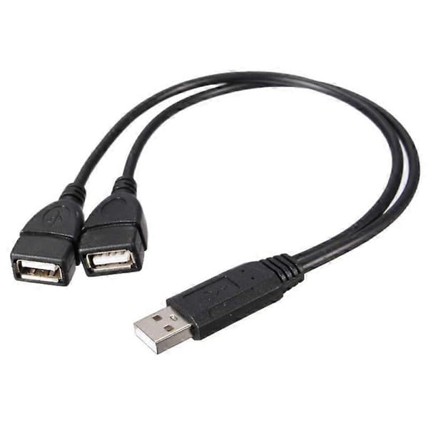 1X USB 2.0 A Han Til 2 Dobbelt Hun Jack Y Splitter Adapter Hub NY Strøm P4F0