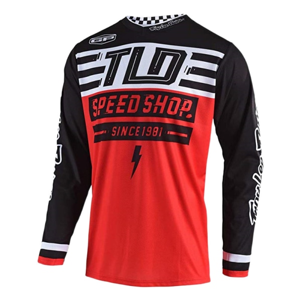 FOX sommar utomhus cykelkläder rund hals långärmad snabbtorkande andningsbar T-shirt red XXXL