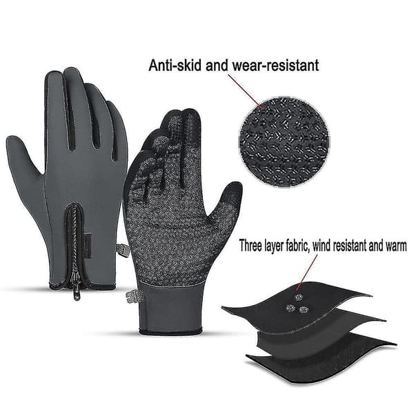 Opgraderede Touch Screen Handsker Skridsikre Vinterhandsker Silikone Style2