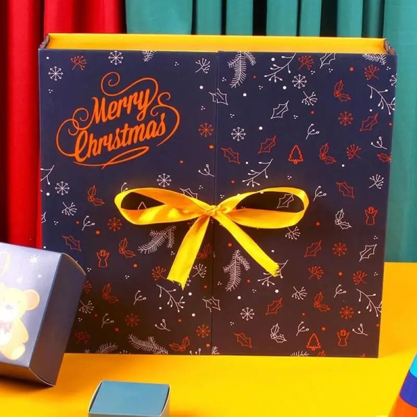 Dobbel Avdekket Julekalender Gaveeske Inneholder 24 Små Tomme Esker DIY Nyttårs Overraskelsesgave Emballasjeboks Type3 single