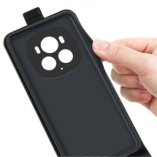 Yhteensopiva Honor Magic6 Pro 5G iskunkestävä suojakotelo korttipaikalla ja pystysuoralla läpällä Black