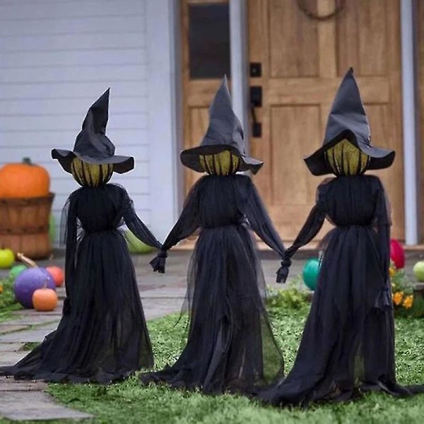 3 stk./1 stk. Lysende Halloween Heks Dekoration Sæt Lyd Stemmestyring Glød Og Lyd Spøgelseshus 1PC