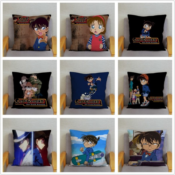 Japanilainen Anime Etsivä Conan -kuvioinen tyynynpäällinen, sarjakuvatyynyliina 14 450mm*450mm