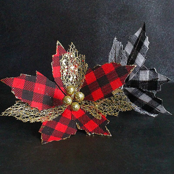 28CM 1/2/3st Stora Konstgjorda Julblommor Glitter Julgransdekoration hem trädgård skola köpcentrum Högtidsevenemang deco 102005ARed 1pc