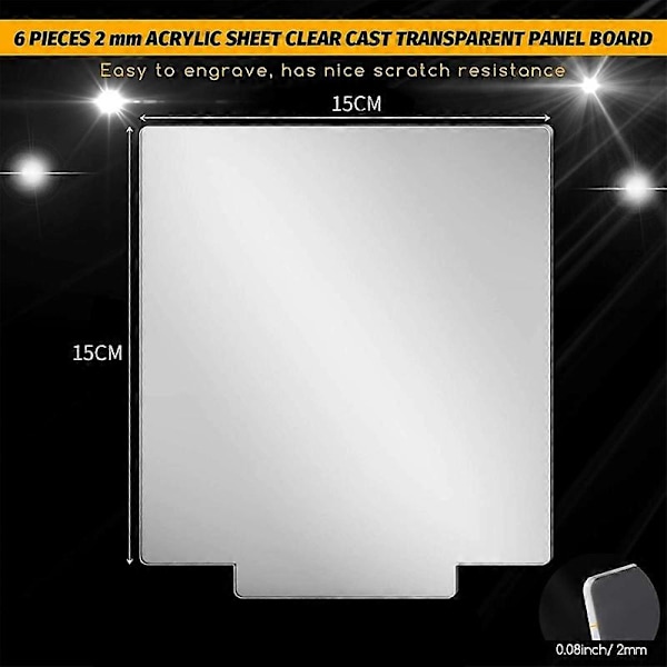 Akrylplate Klar Støpt for LED Lysbase Bord Skilt DIY Display Prosjekter Håndverk Led Lys for P