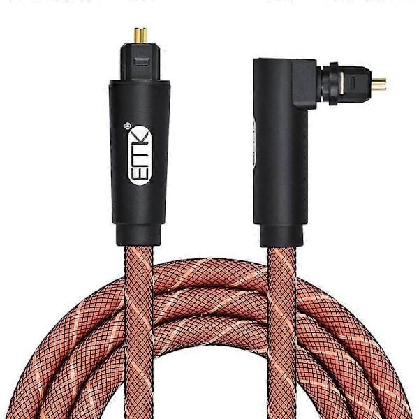 90 Graders Optisk Kabel 5.1 Digital Lyd SPDIF Fiber Optisk Audio Toslink Kabel 1M