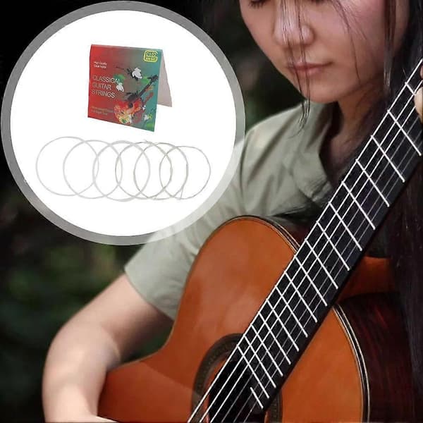 Klassiska gitarrsträngar trägitarrsträngar transparent nylon affv