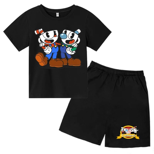 Kopphuvud för barn Flickor T-shirt Byxor Tvådelat set 3D Cartoon Flickor kopphuvud Toddler Baby Barn 3 4 5 6 7-14 år gammal Auburn 110(95-105cm)